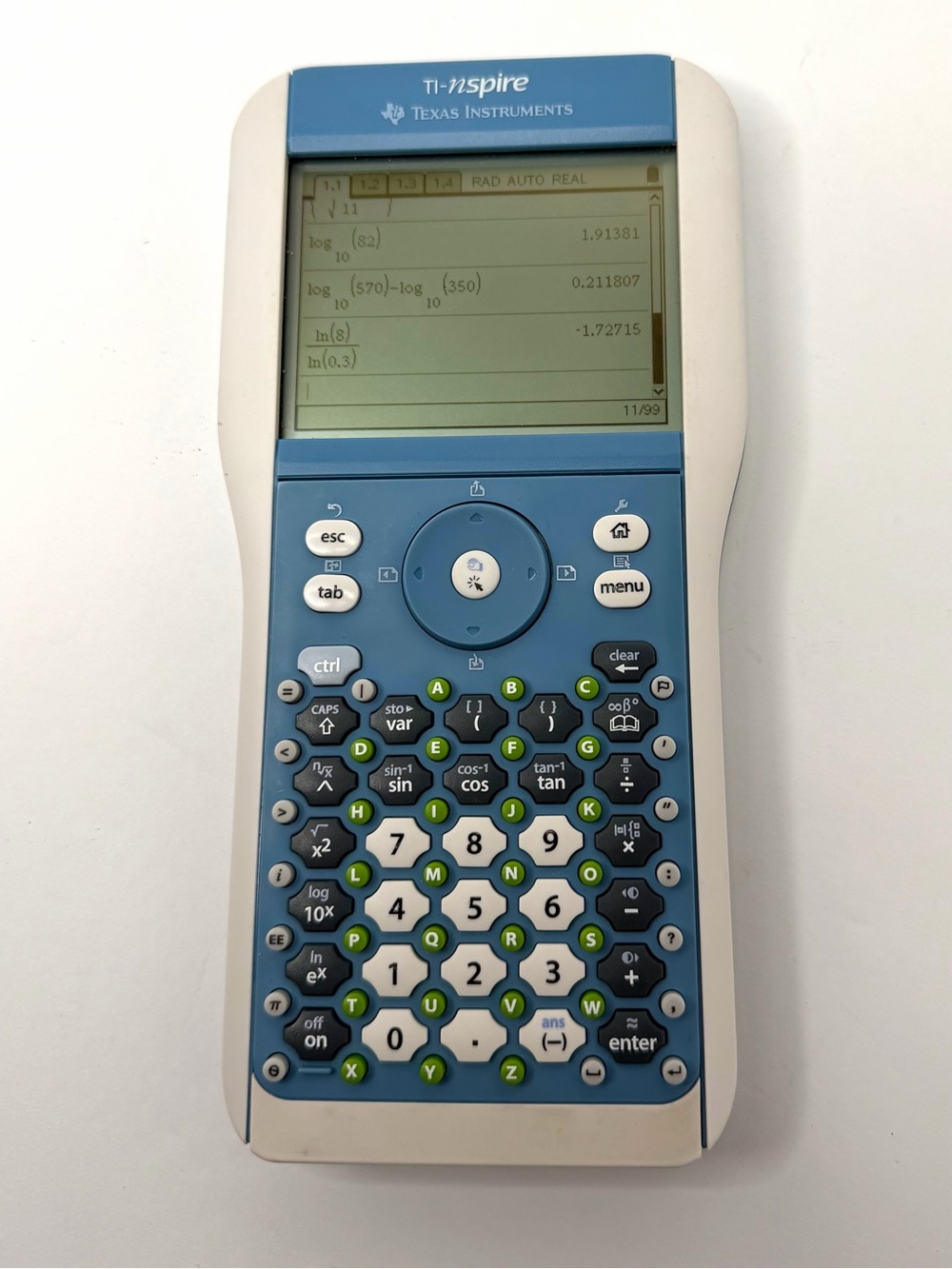 Texas Instruments TI-Nspire Graphing Calculator Blue Tested Works No Cover